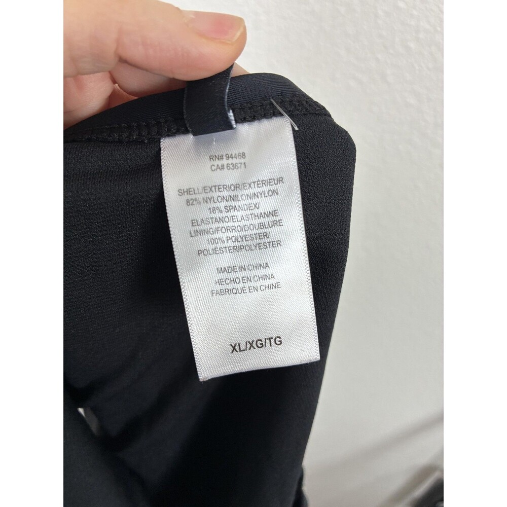 BCBG Paris Bikini Swim Bottom Womens XL Black High Waisted Ruched Side Ties - Picture 12 of 14